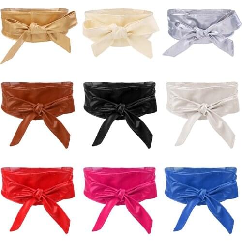 Ladies Vintage Style Womens Bowknot Lace Up Faux Leather Waist Belt Boho