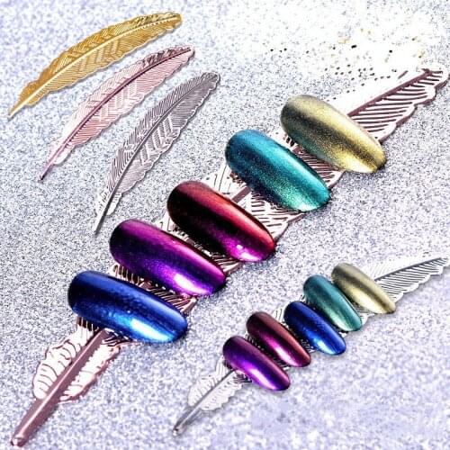 1pc Rose Gold Nail Tip Holder Feather Practice Training Display Stand Metal Manicure Salon DIY Nail Art Showing Tools