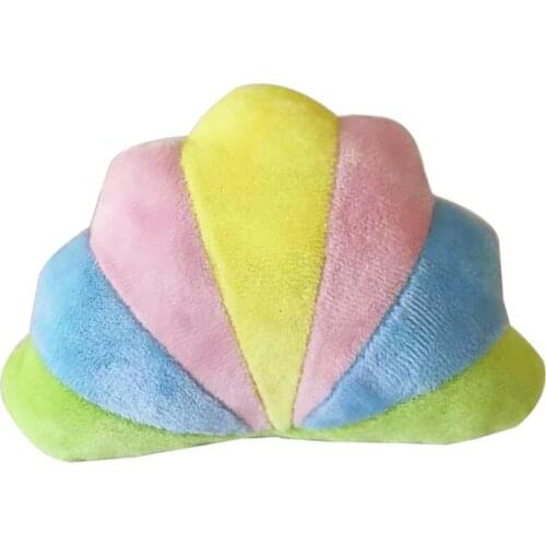 1PC Multicolor Plush Squeaky Dog Toy Cat Interactive Toy Shell Shape Puppy Chew Toy Kitten Tooth Cleaning Toy Pet Supplies