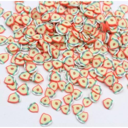 100g/lot Peach Slices Polymer Clay Fruits Sprinkles for Arts and Mobile Decoration DIY Crafts Filler Accessories