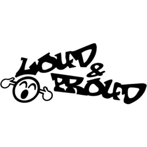 20.5*8.5CM LOUD AND PROUD Fun Personality Car Sticker Decal Motorcycle Car Styling Black/Silver C1-0090