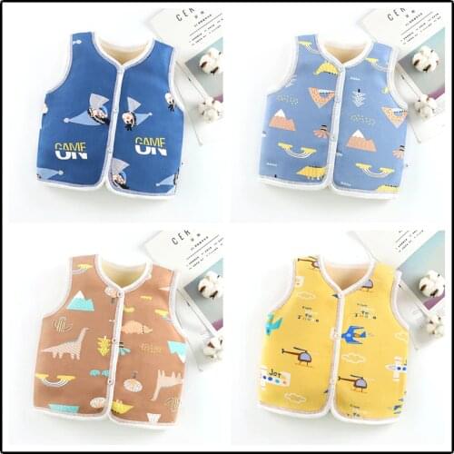 2020 New Autumn Winter Newborn Babys Sleeveless Vest Coat Cartoon Kids Boys Girls Warm Vest Lovely Soft Outwear Clothes