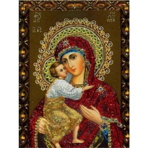 3D Diamond Embroidery Virgin Mary Mosaic Holy Religious Diamond Painting Church Virgin Mary Statue Square Rhinestone Pict XN636