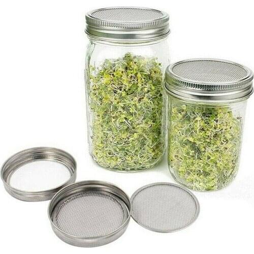 2Pcs Stainless Steel Germination Net Cover Seed Sprouting Filter Lid Kit Germination Net Covers Garden Supplies