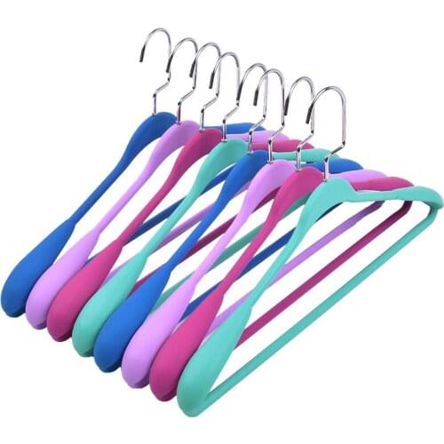 42 cm 8 pcs/lot Anti-slip Clothes Hangers Traceless Coat Racks Color of Macaron Household Clothing Hanging for Suit Pants