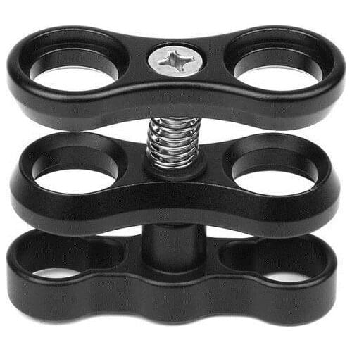 Aluminum Butterfly Dive Clip Ball Head Clip Double Flashlight Light Arm Clip Double