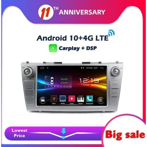 6GB+128GB Carplay DSP IPS Android 10.0 4G LTE Car DVD Player GPS WIFI Bluetooth Radio For Toyota Camry 2007 2008 2009 2010 2011