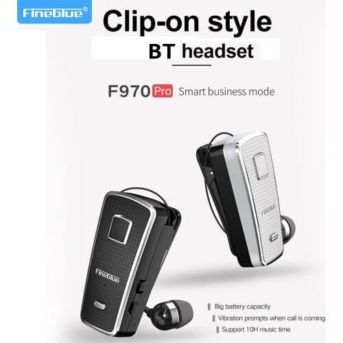 Fineblue F970 Pro Wireless Bluetooth Headphones Clip-on Wireless BT5.0 Stereo Sports Headset Handsfree Noise Reduction with Mic