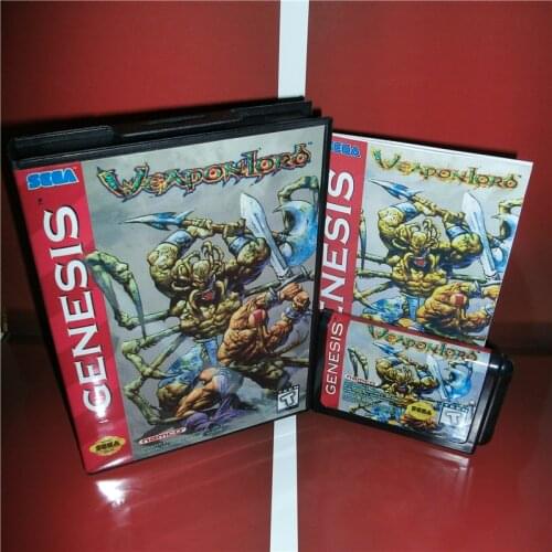 Weapon Lord US Cover with Box and Manual For Sega Megadrive Genesis Video Game Console 16 bit MD card