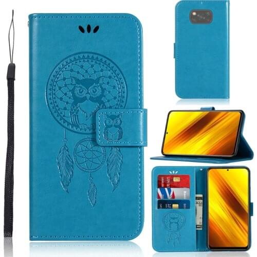 Phone Bag Case For Xiaomi Poco X3 NFC Cover Owl Flip PU Leather Wallet Case For Xiaomi Poco X3 NFC Case For Poco X3 NFC Bag Case