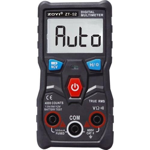 ZOYI ZT-S2 Digital Multimeter autoranging 4000 counts true rms Multimetro AC DC 600V Voltmeter +battery/NCV test LCD backlight
