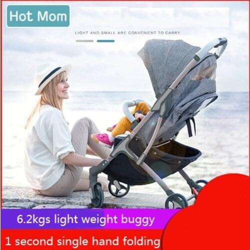 Hotmom Baby Stroller Children Folding Ultra-light Baby Stroller Baby Can Ride Reclining Trolley Umbrella Car 0-3 years old