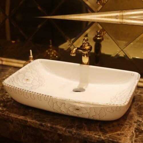 China Ceramic Art Basin Sink Counter Top Wash Basin Bathroom Sinks wash art basin blue and white