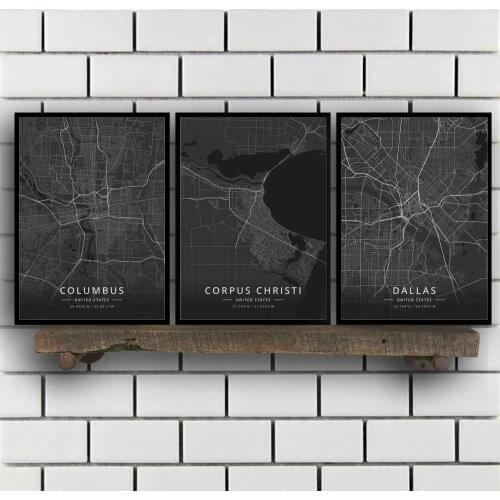 Columbus Corpus Christi Dallas Denver Des Moines Detroit El Paso Fairbanks Fort Collins Fort Worth United States Poster