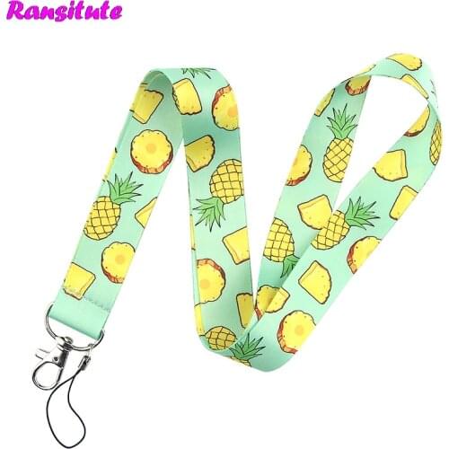 Fruit Series Pineapple Lanyard Key ID Card Mobile Phone Belt DIY Neckband multi-function Fashion Lanyard Badge Holder R674