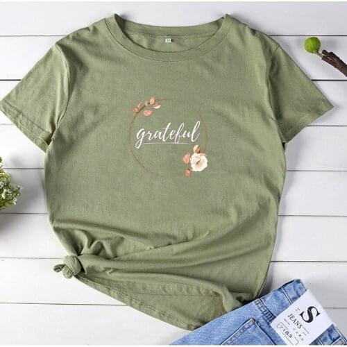 Grateful Shirt Graphic T Shirt Women Cotton Harajuku Tshirt Women Shrot Sleeve Loose Camiseta Mujer White Tee Shirt Femme