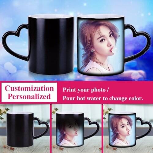 Customized Magic Cup Print Personalized Picture On Ceramic Cup Color Changing By Hot Water DIY Colour Change Tea Mug Coffe Cups