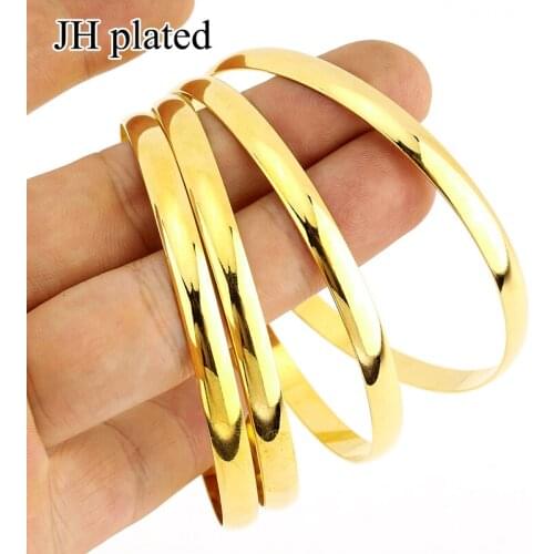 JHplated 4 pieces Hot Fashion Ethiopia Glossy face Bracelet width 6mm for Middle East women gifts best