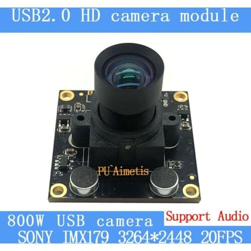 Zero distortion Surveillance camera 8MP 20FPS SONY IMX179 USB Camera Module Mini Webcam support audio