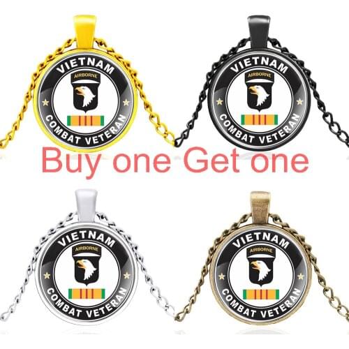Classic Airborne Combat Veteran Glass Dome High Quality Pendant Necklace Men Women Unique Accessories Jewelry Gifts