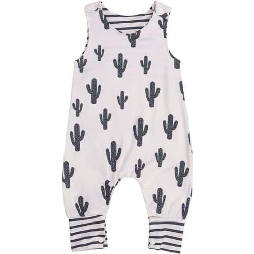 Pudcoco 0-24M Romper Baby Girls Boys Infant Kids Toddler Cactus Print Fashion Jumpsuit Playsuit Leotard Clothes Outfit