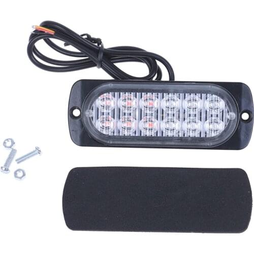 Red/Blue 12 LED car strobe light emergency police warning lamp 18-flash model