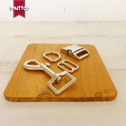 Metal buckle+adjust buckle+D ring+metal dog clasp/set) Environmental silver accessory 20mm metal DIY dog accessories