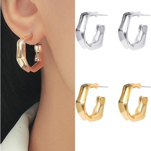 Fashion Distortion Interweave Twist Metal Circle Geometric Round Hoop Earrings for Women Accessories Retro Party Jewelry