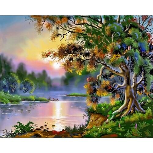 A12182 11CT/14CT/18CT/25CT/28CT night snowing patterns Counted Cross Stitch DIY Cross Stitch Kits Embroidery Needlework Sets