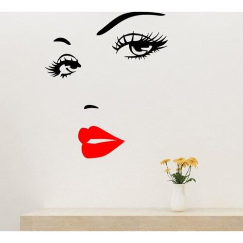 Wall Sticker Pretty Eyelashes Sexy Lip Girl Room Living Room Decorations For Home Wallpaper Mural Art Decals Sexy stickers