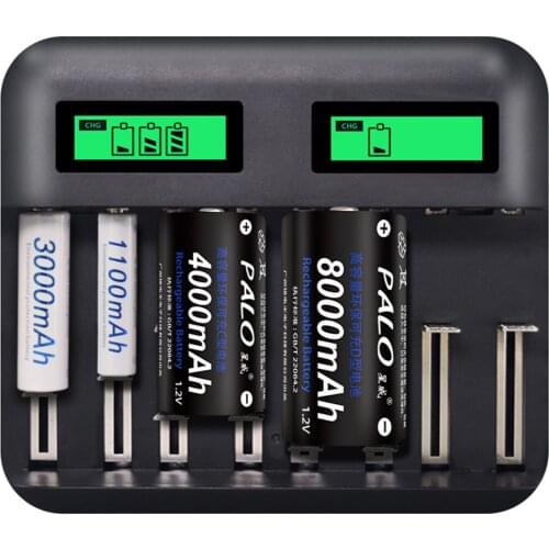 8 Slots LCD Display Fireproof USB Battery Charger For AA AAA C D Size Rechargeable Battery Reliable Durable Prevent Overcharging