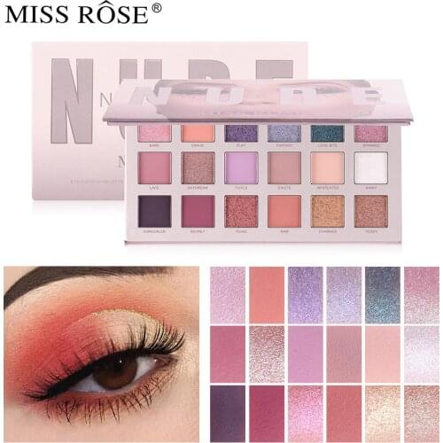 MISS ROSE 18 color water inverse eye shadow palette glitter pearlescent matte eye shadow multicolor net red live