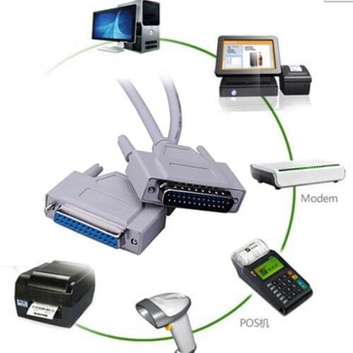 Parallel 25Pin 25-Pin DB25 Male To Female LPT Printer DB25 M-F LPT Cable Connector P0.05