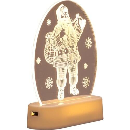 Christmas Table Lamp 3D Visual Effect Acrylic LED Ornament Festival Themed Night Light for Party Home JDH88