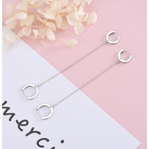 S925 Sterling Silver Double Tassel Earrings for Women Fine Jewelry Female Gift