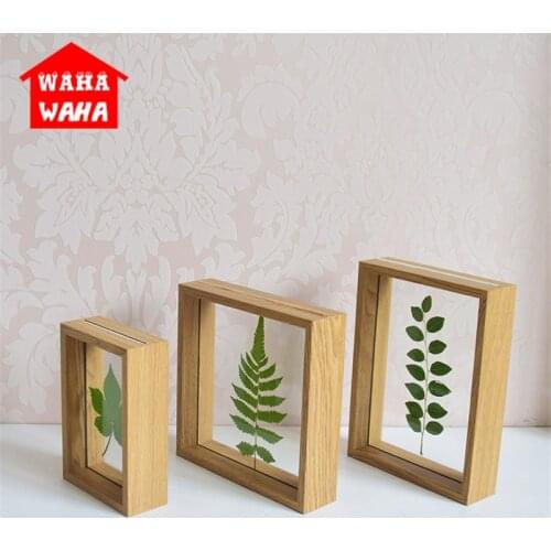 Modern Rustic Wooden Glass Photo Frames DIY Plant Specimen Clamp Multi-use Picture Frame Wooden Craft Home Wall & Desk Decor
