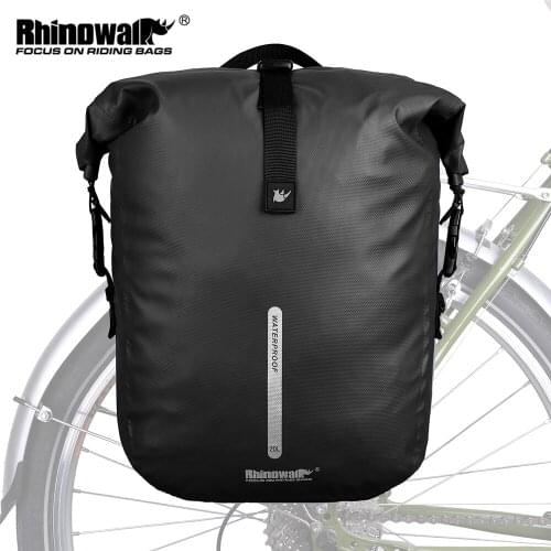 Rhinowalk New Waterproof Bike Panniers Bag 20L Multifunctional Rear Luggage Shoulder Bag Large Capacity Travel Storage Bag