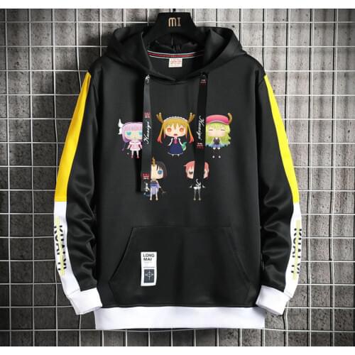 Anime Miss Kobayashis Dragon Maid Hoodie women men Popular Harajuku Hoodeds Streetwear Casual Fake Two-Piece jacket coat