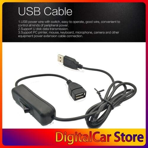 USB Male to Female Extension Cable With Switch 1M Power Line 4-core 28AWG Pure Copper Wire Support U disk data transmission