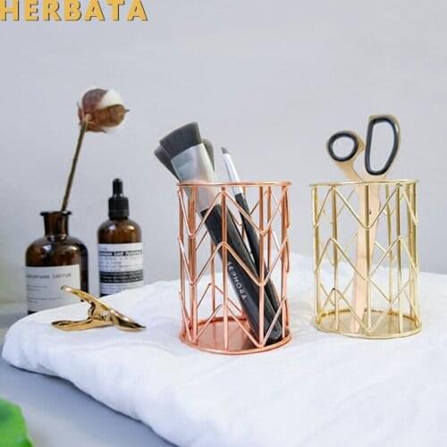 High Quality Nordic Pen Pencil Stand Holder Makeup Cosmetic Brush Storage Organizer Desktop Decoration Desk Sorter CL-2509