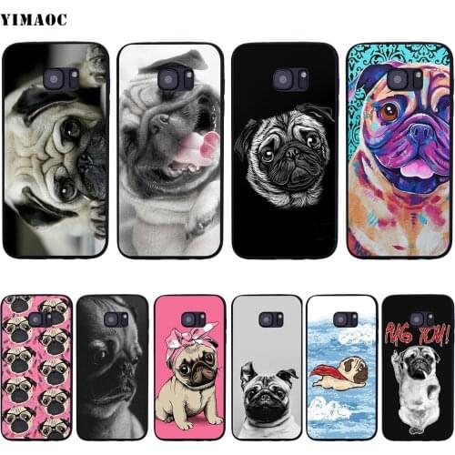 YIMAOC Cute Pug Dog Case for Samsung Galaxy A7 A8 A9 A10 A20 A30 A40 A50 A70 M10 M20 M30 S10e J6 Plus