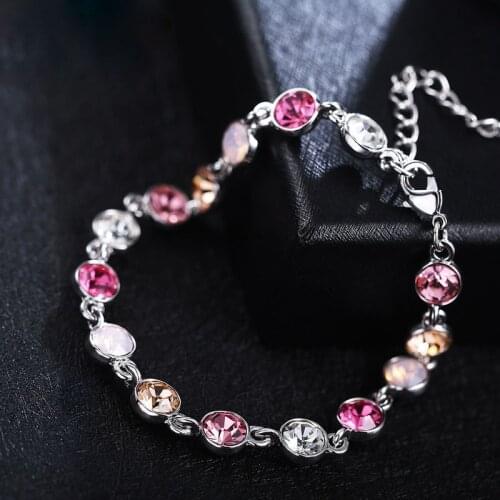 11.11 Women Bracelet Luxury Oval Chain Jewellery made with Austrian Crystal for Girls Wedding Party Christmas Bijoux Gift
