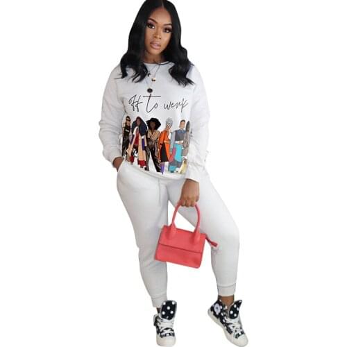Thicken 2 Two Pieces Sets Women Outfits Tracksuits Plus Size Casual Winter Sweatshirt Jogger Tops + Pants Suits African Clothing