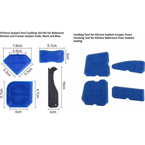 1set Including 4pcs Silicone Sealant Finishing Tool and 4pcs Caulking Tool Set Silicone Sealant Scraper Grout Finishing Tool