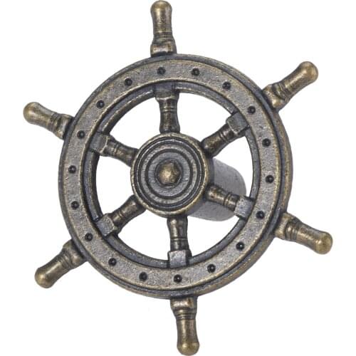 1Pcs Rudder Knobs Single Hole Steering Wheel Pull Handle Closet Door Kitchen Antique Furniture Handle 55*24mm