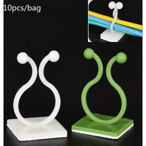 10Pcs Universal Line Fixed Buckle Hook Desk Organizer Winder Portable Earphone Data Cable Storage Buckle Climbing Vine Clips