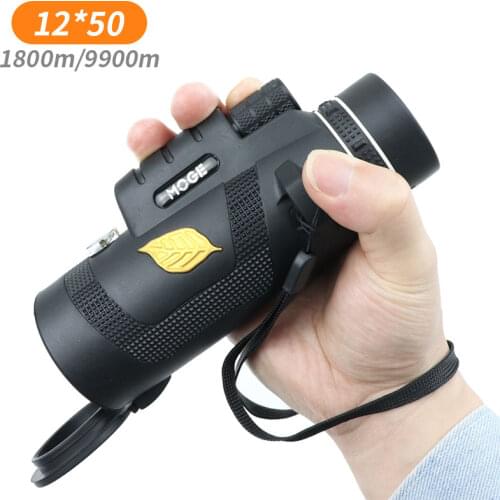 12x50 Powerful Monocular Telescope Pocket Birdwatching FMC BAK4 Smartphone Handheld Binoculars Zoom Camping Waterproof Spyglass