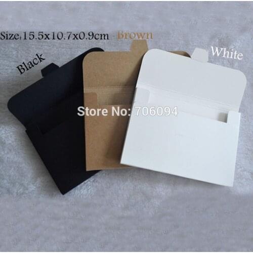 15.5*10.7*0.9CM,100PCS, Postcards kraft paper box 3color kraft handmade party gift boxes,custom logo kraft paper box