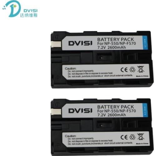 DVISI 2Pcs NP-F550 NPF550 NP-F570 Camera Battery for Sony CCD-RV100 RV200 CCD-SC5 CCD-SC9 CCD-TR1 TR215 CCD-TR940 CCD-TR917