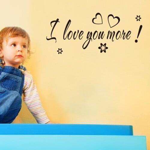 2015 Hot sale English I love you Background living room bedroom wall stickers wholesale removable waterproof